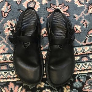 Chaco Black Leather Clogs